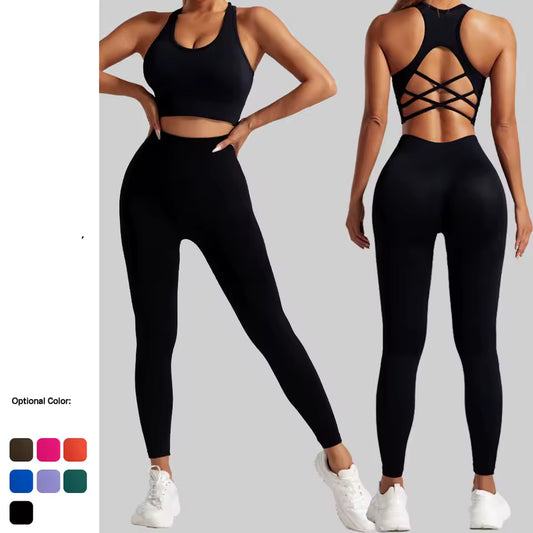 Conjunto Yoga Sujetador Deportivo Leggings Cintura Alta